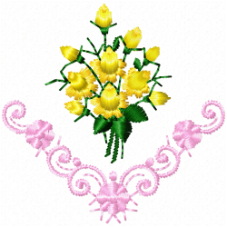 Flowers And Tree Embroidery Design 5